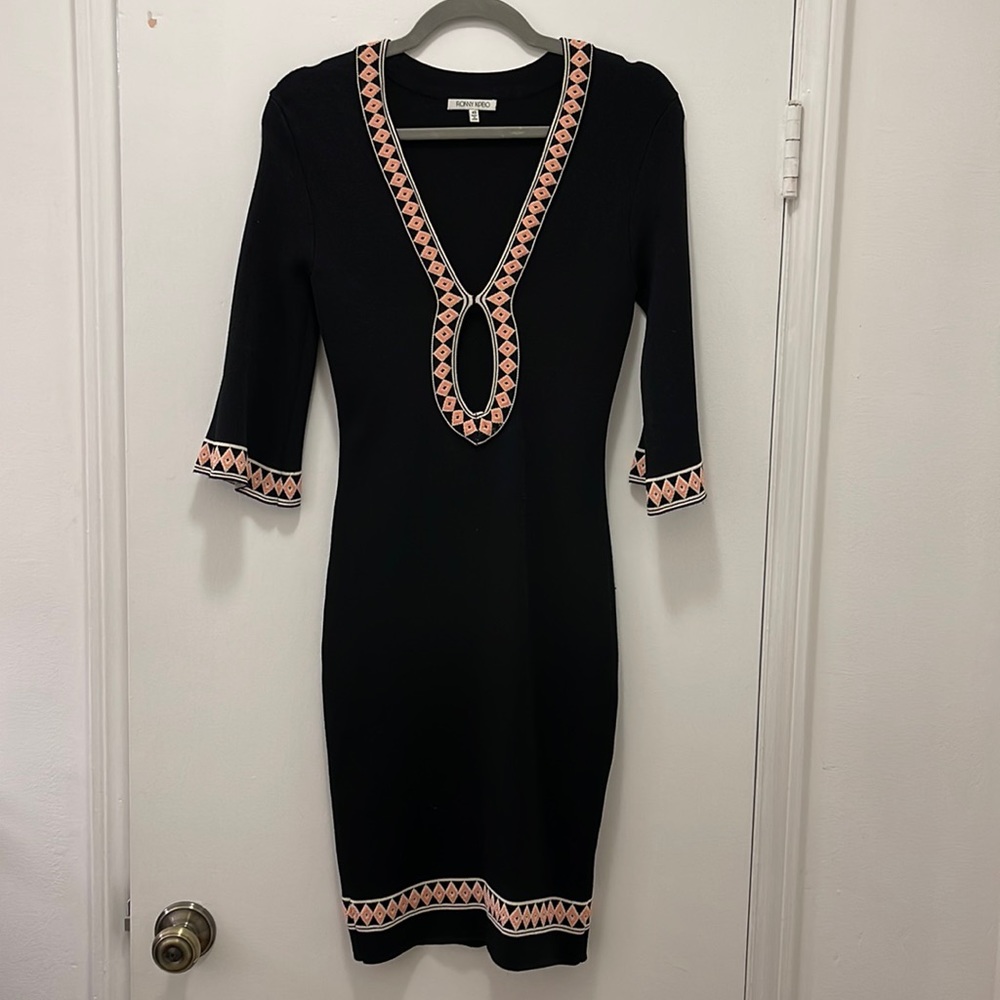 Ronny Kobo Black Keyhole Dress, XS